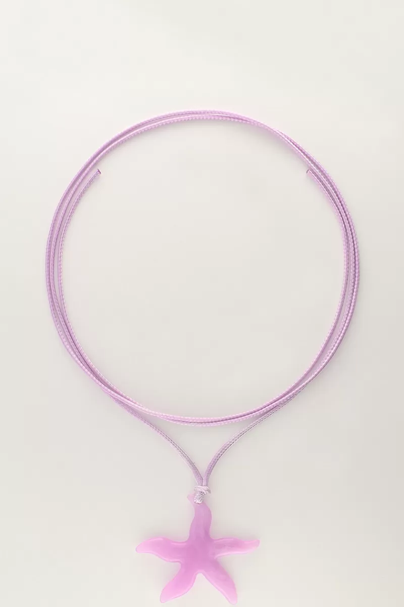 My Jewellery Collier Océan En Corde Avec étoile De Mer Lilas