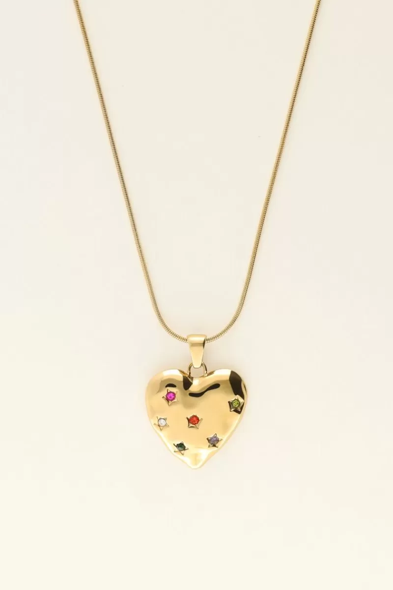My Jewellery Collier Pendentif Cœur & Pierres Colorées Universe