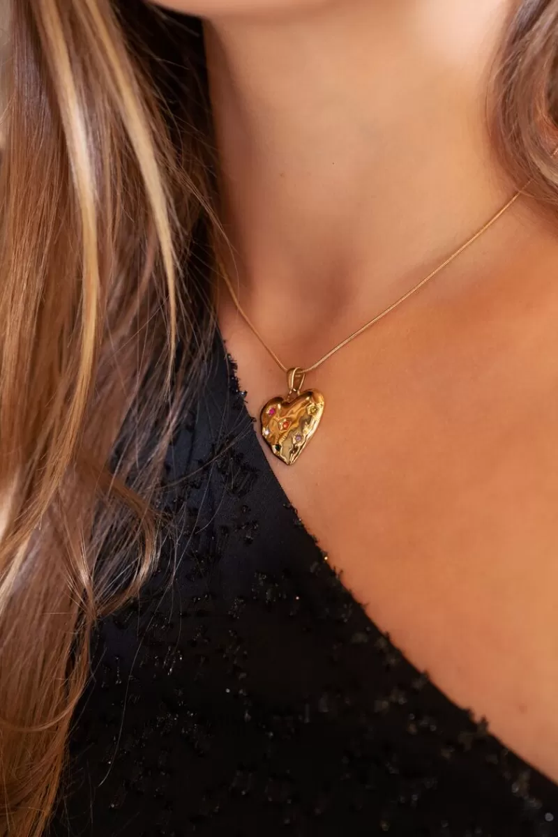 My Jewellery Collier Pendentif Cœur & Pierres Colorées Universe