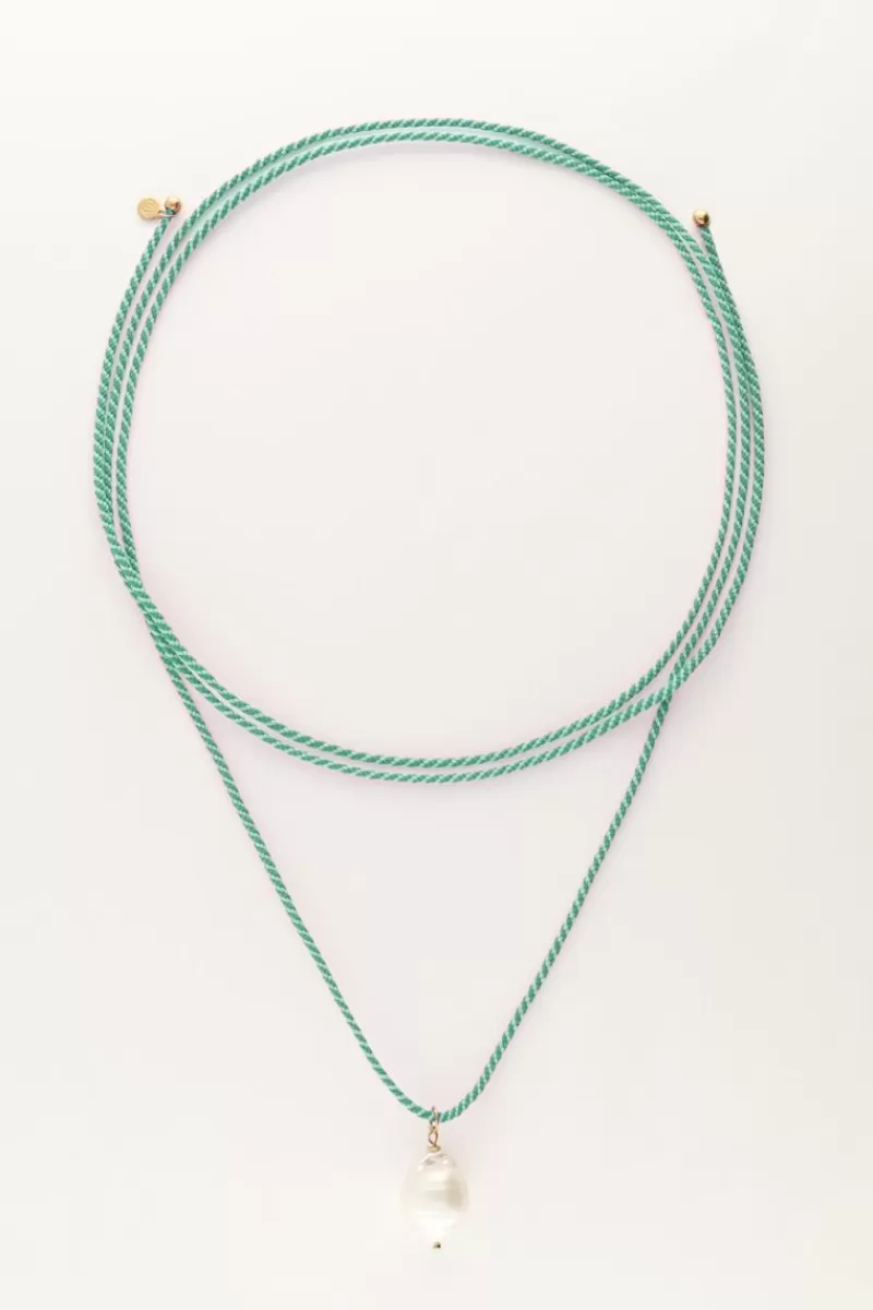 My Jewellery Collier Sunrocks Vert En Corde Avec Perles
