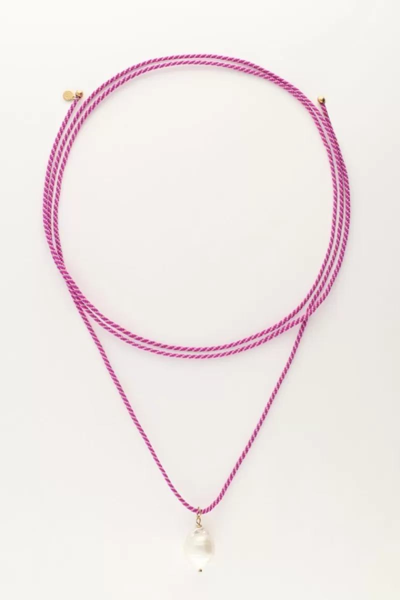 My Jewellery Collier Sunrocks Violet En Corde Avec Perles