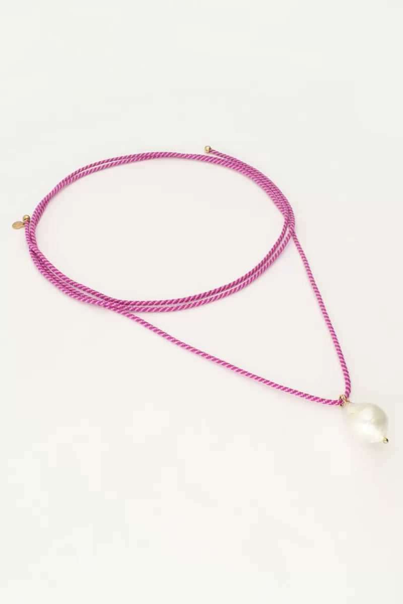 My Jewellery Collier Sunrocks Violet En Corde Avec Perles
