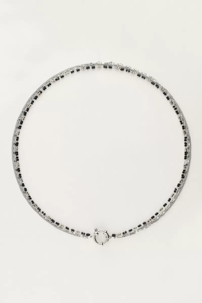 My Jewellery Collier Triple Avec Perles Noires