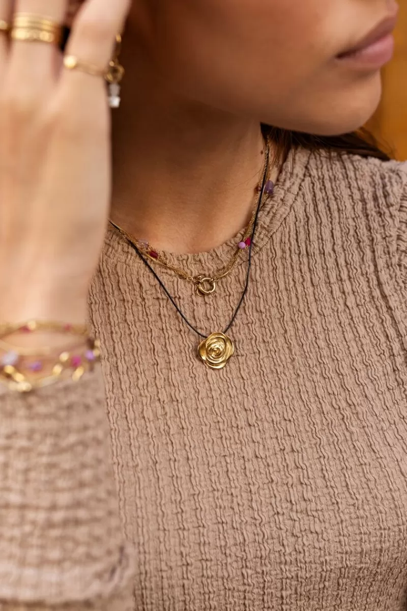 My Jewellery Collier Triple Avec Perles Roses Et Violettes