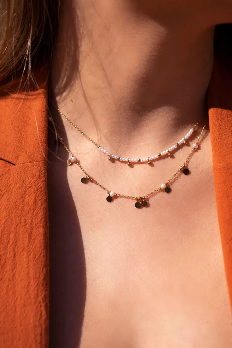 My Jewellery Collier Vintage Avec Pastilles Et Perles