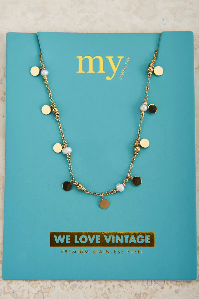 My Jewellery Collier Vintage Avec Pastilles Et Perles