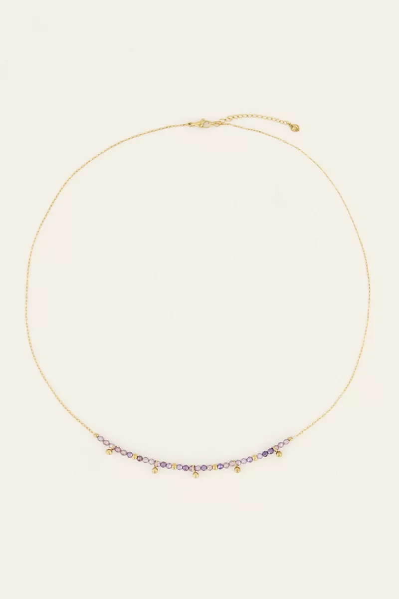 My Jewellery Collier Vintage Avec Perles Et Billes Lilas