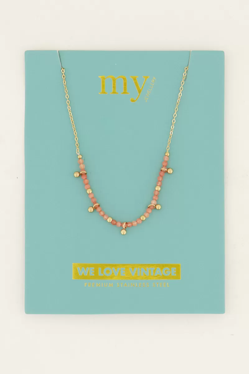 My Jewellery Collier Vintage Avec Perles Et Billes Oranges