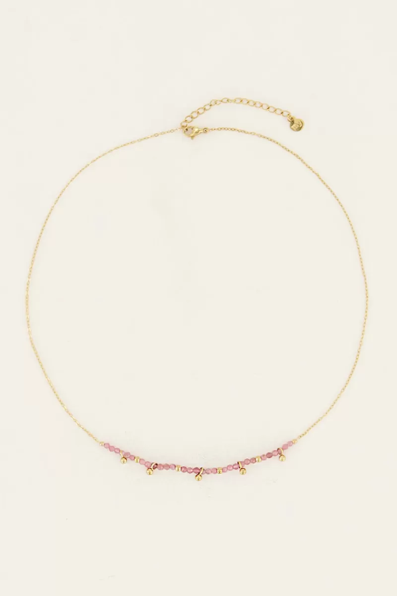 My Jewellery Collier Vintage Avec Perles Et Billes Roses