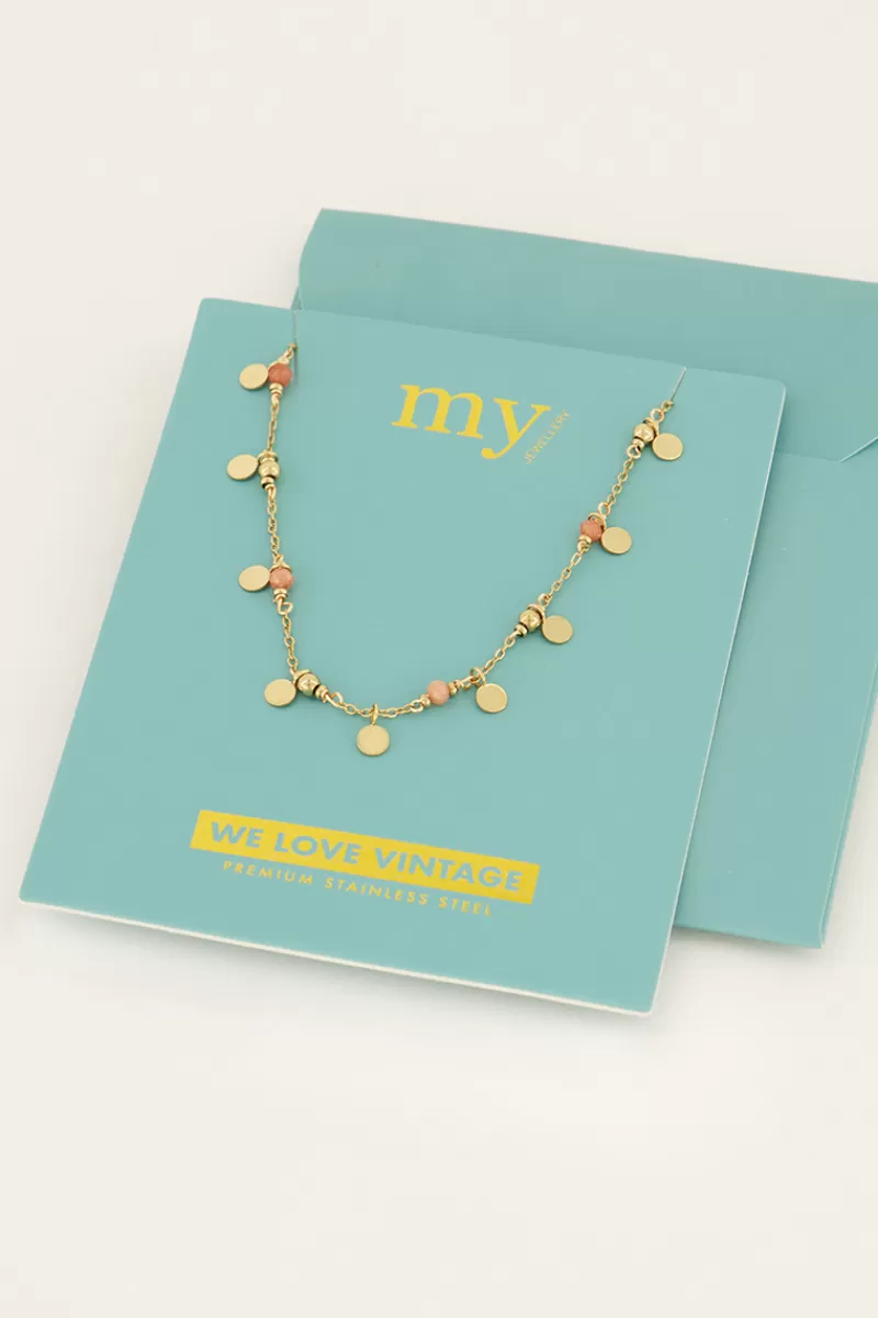 My Jewellery Collier Vintage Avec Perles Et Pastilles Orange