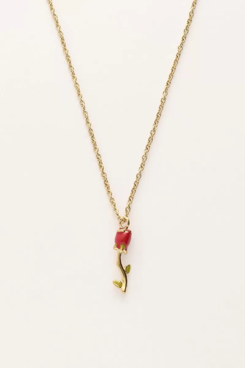 My Jewellery Collier Vintage Avec Rose Colorée