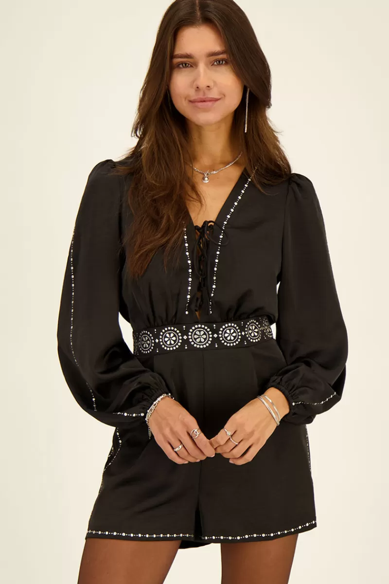 My Jewellery Combinaison Noire Avec Cordon Et Clous