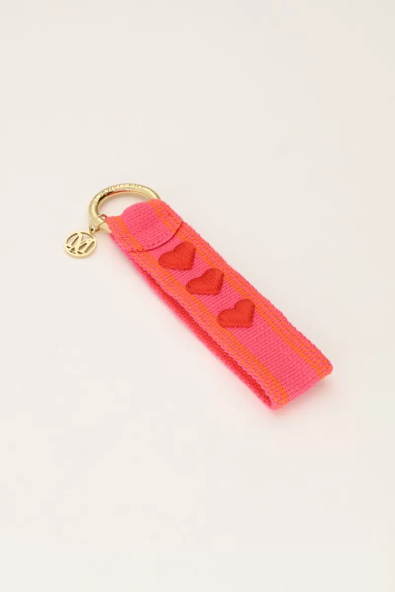 My Jewellery Cordon Porte-clés Rose Avec Cœurs
