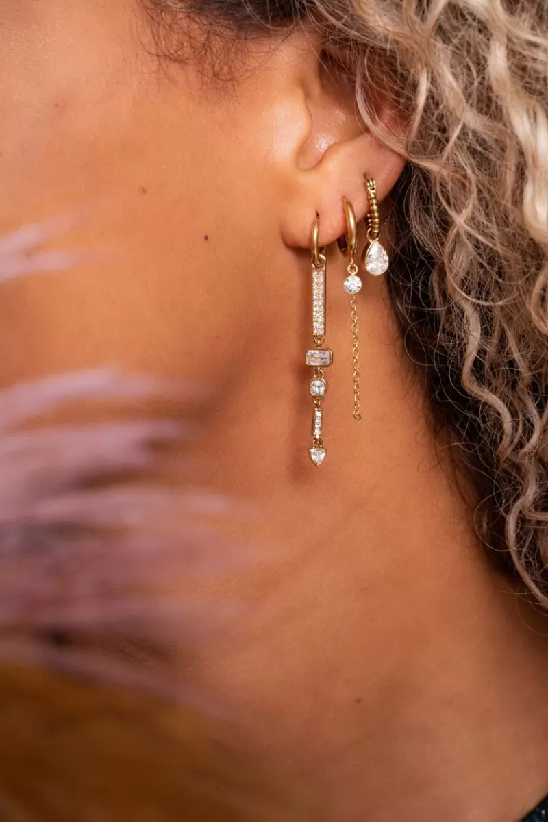 My Jewellery Créoles Avec Goutte En Strass