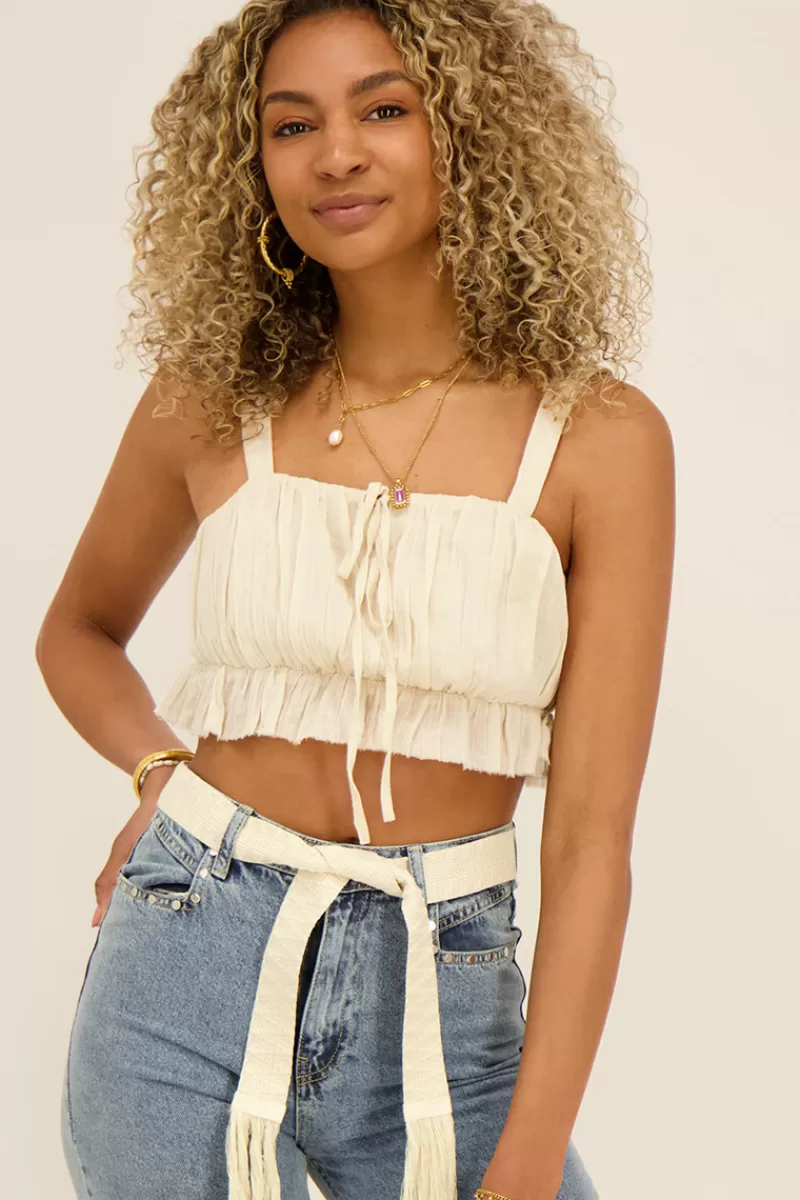 My Jewellery Crop Top à Bretelles Et Noeud