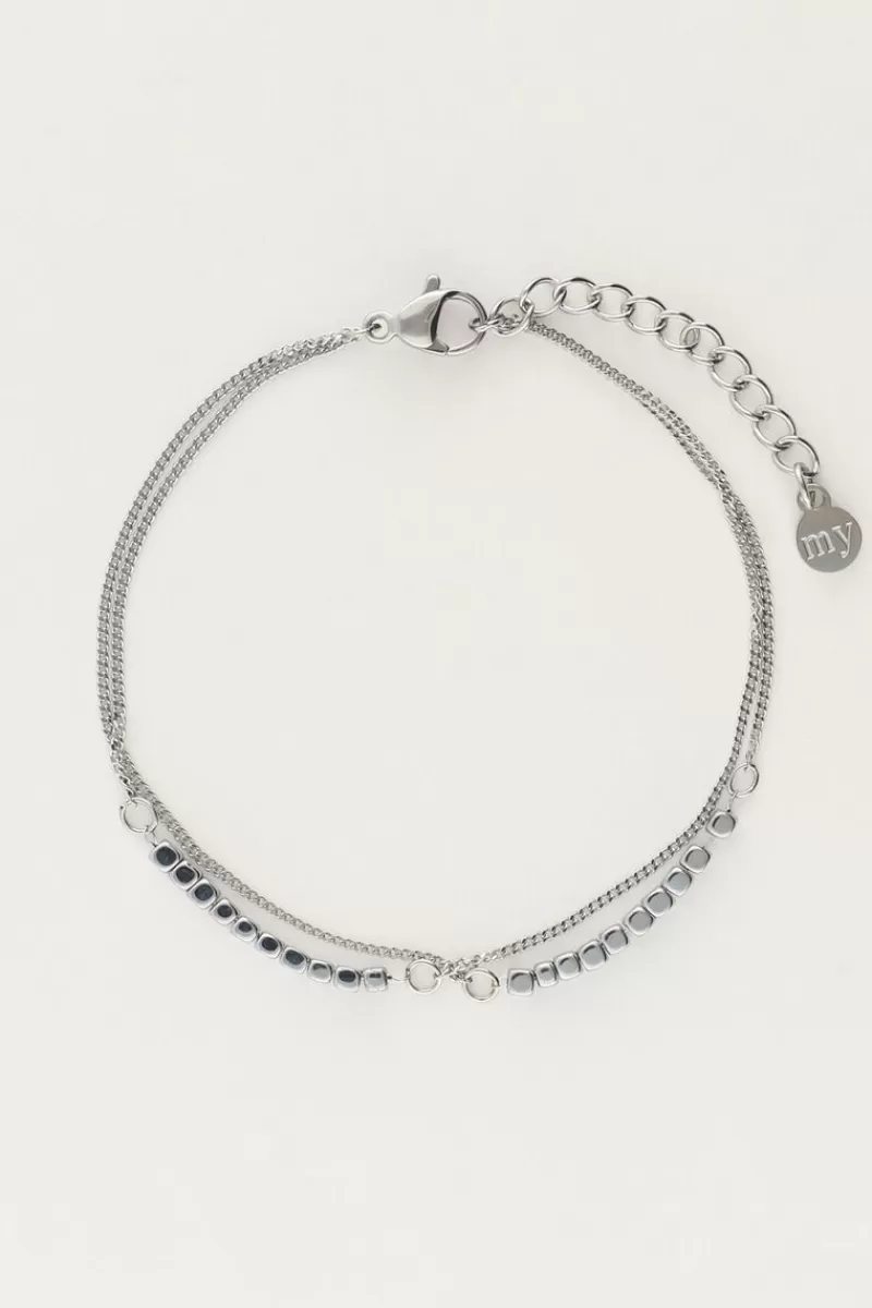My Jewellery Double Bracelet Avec Carrés