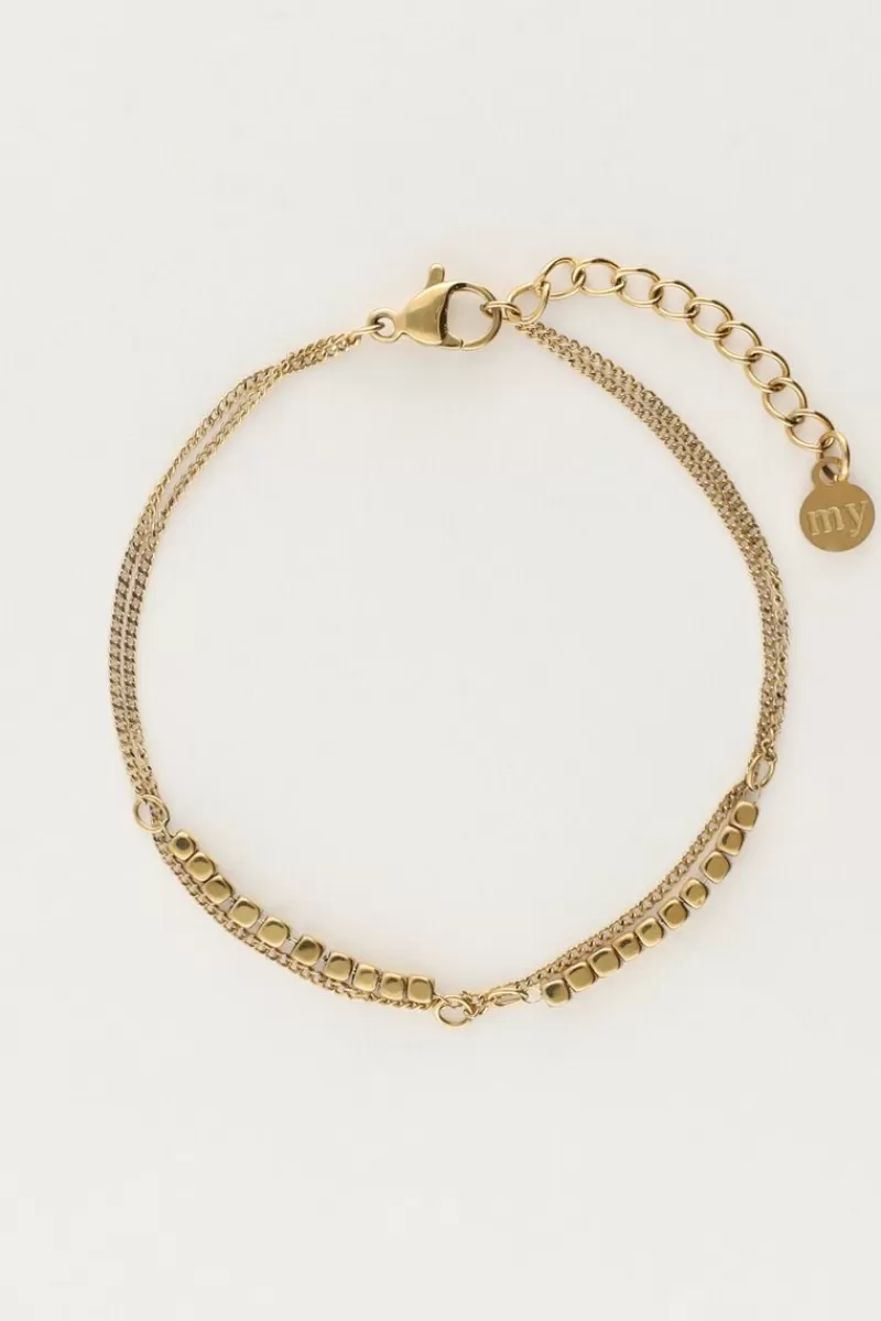 My Jewellery Double Bracelet Avec Carrés