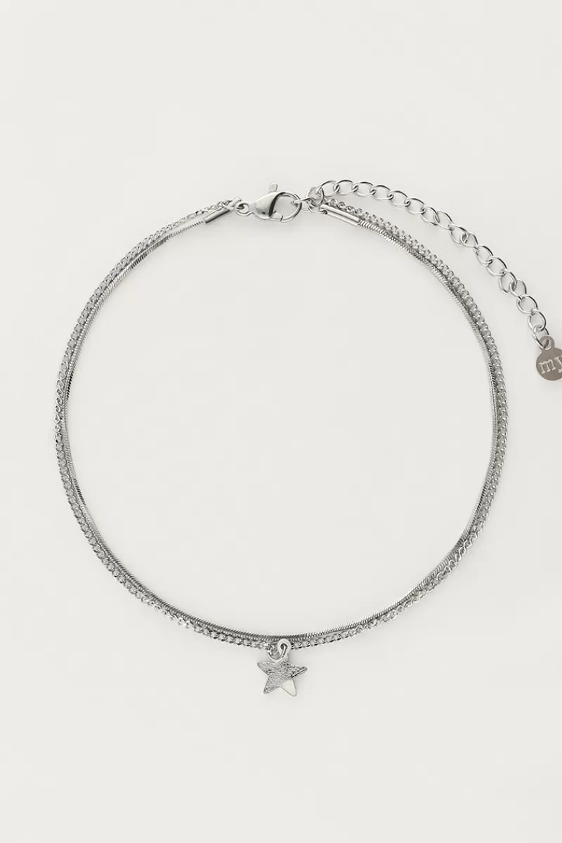 My Jewellery Double Bracelet De Cheville Minimaliste Avec Charms étoile