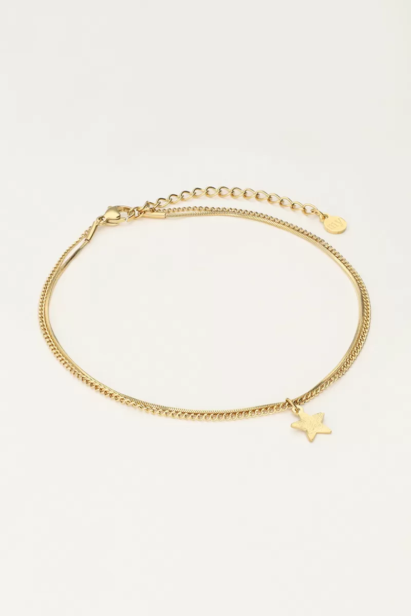 My Jewellery Double Bracelet De Cheville Minimaliste Avec Charms étoile