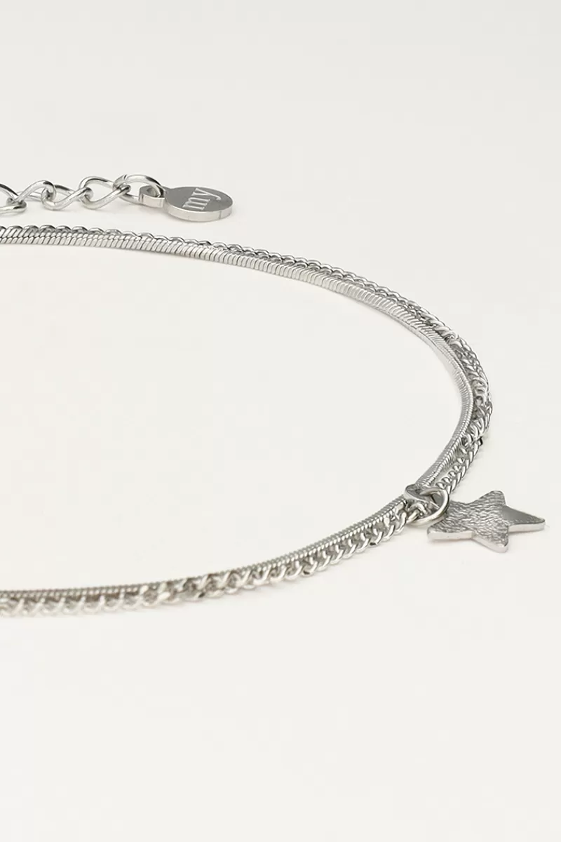 My Jewellery Double Bracelet De Cheville Minimaliste Avec Charms étoile
