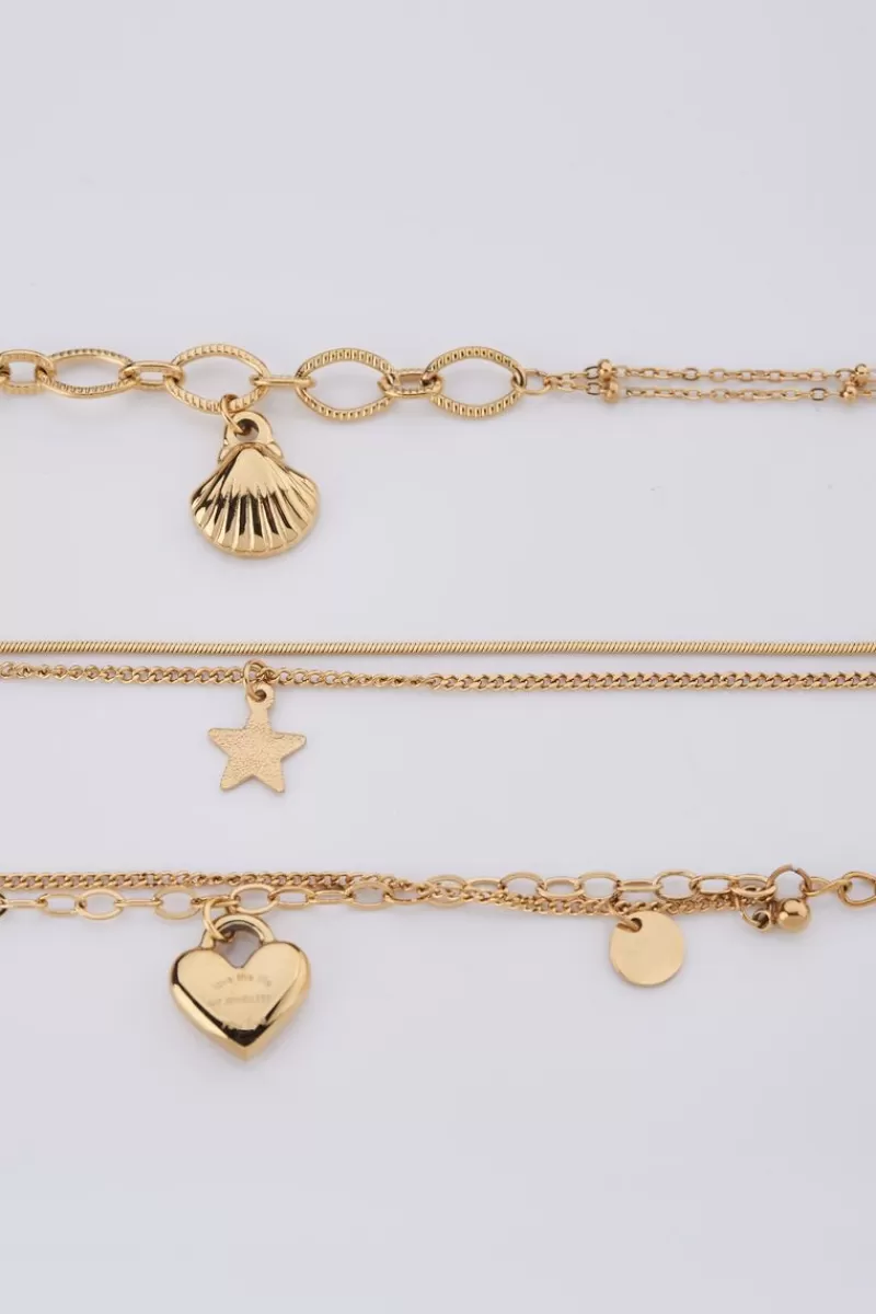 My Jewellery Double Bracelet De Cheville Minimaliste Avec Charms étoile