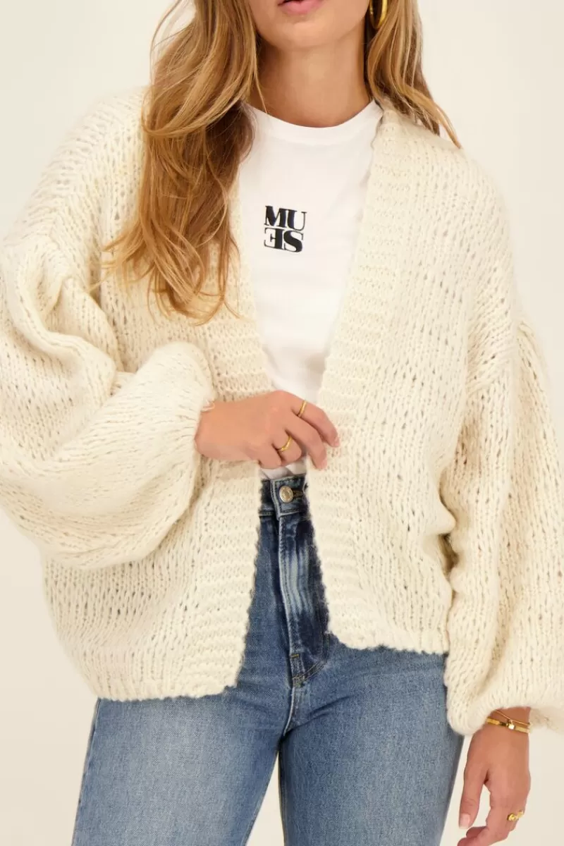 My Jewellery Gilet Beige En Maille épaisse