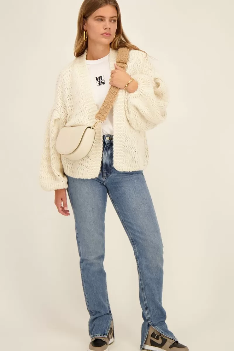 My Jewellery Gilet Beige En Maille épaisse
