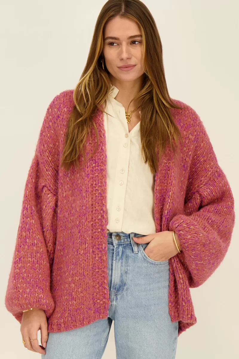 My Jewellery Gilet Violet En Maille épaisse Et Lurex