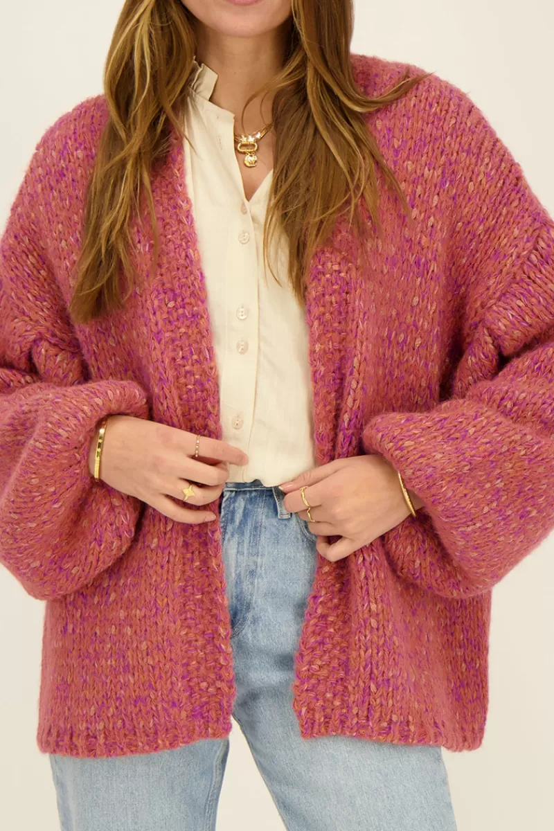 My Jewellery Gilet Violet En Maille épaisse Et Lurex