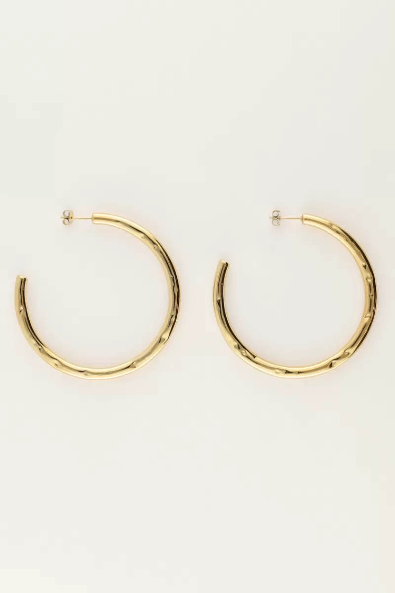 My Jewellery Grandes Boucles D'oreilles "martelées"