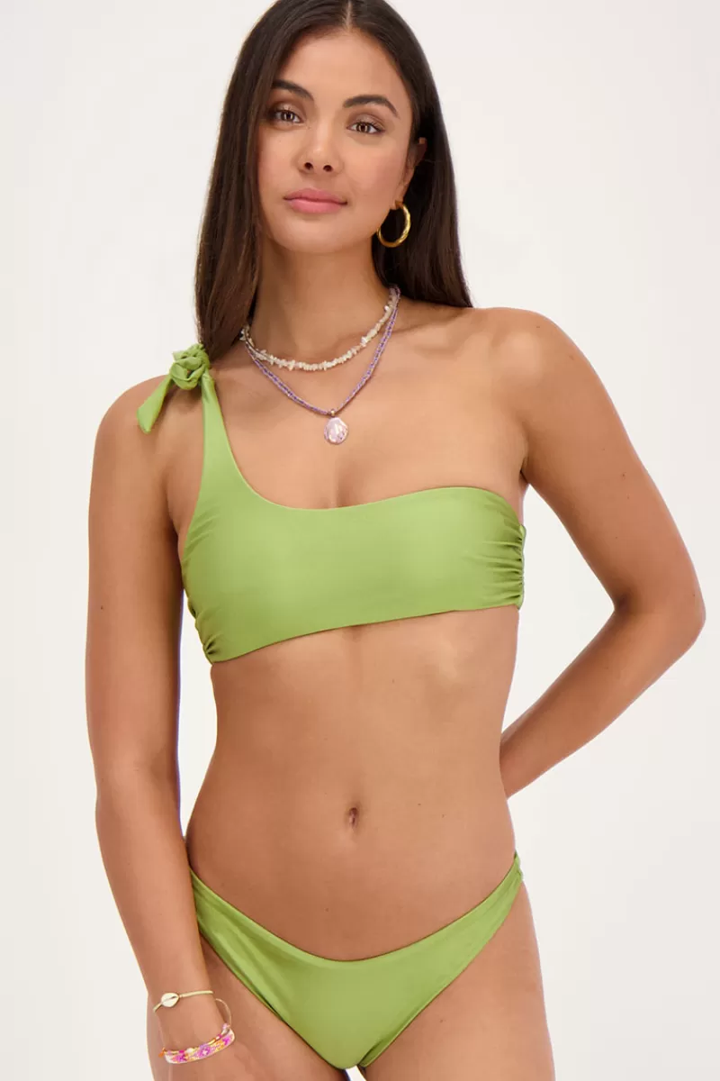 My Jewellery Haut De Bikini Asymétrique Vert Brillant à Noeud