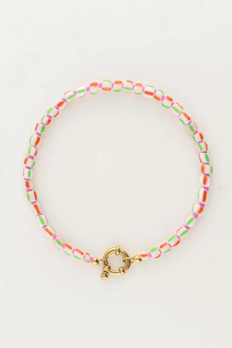 My Jewellery Island Bracelet En Perles Vertes Avec Fermoir