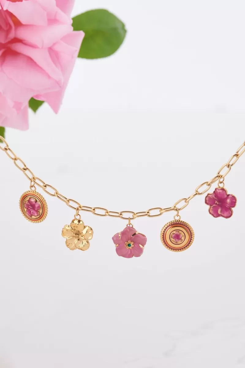 My Jewellery Island Collier Avec 5 Charms Fleurs