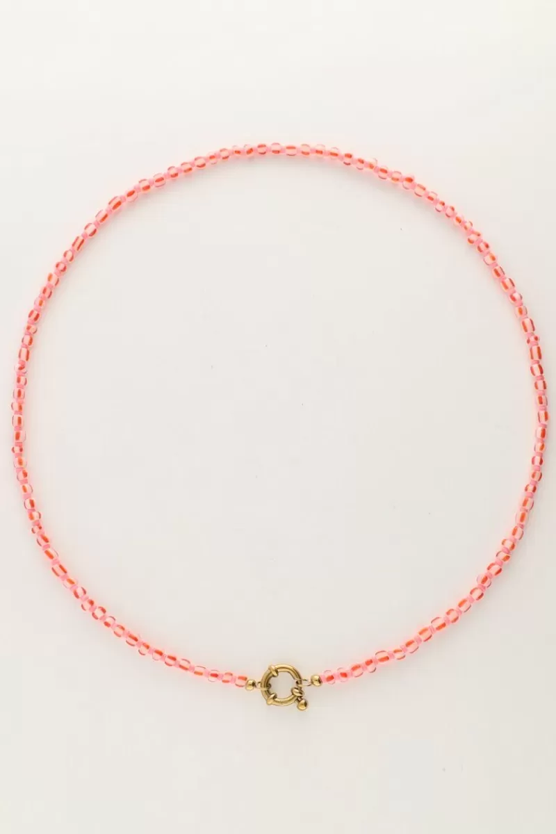 My Jewellery Island Collier De Perles Roses Avec Fermoir