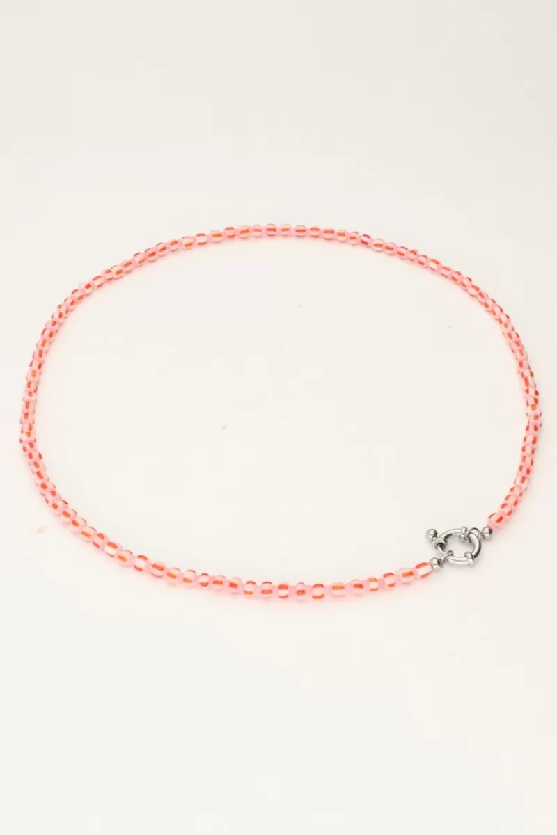 My Jewellery Island Collier De Perles Roses Avec Fermoir