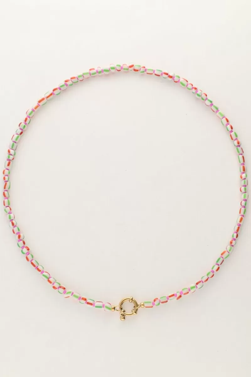 My Jewellery Island Collier De Perles Vertes Avec Fermoir