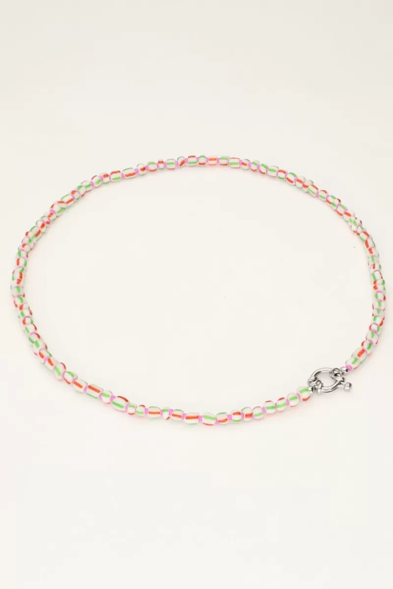 My Jewellery Island Collier De Perles Vertes Avec Fermoir