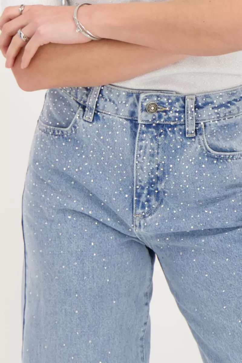 My Jewellery Jean Large Bleu Avec Strass