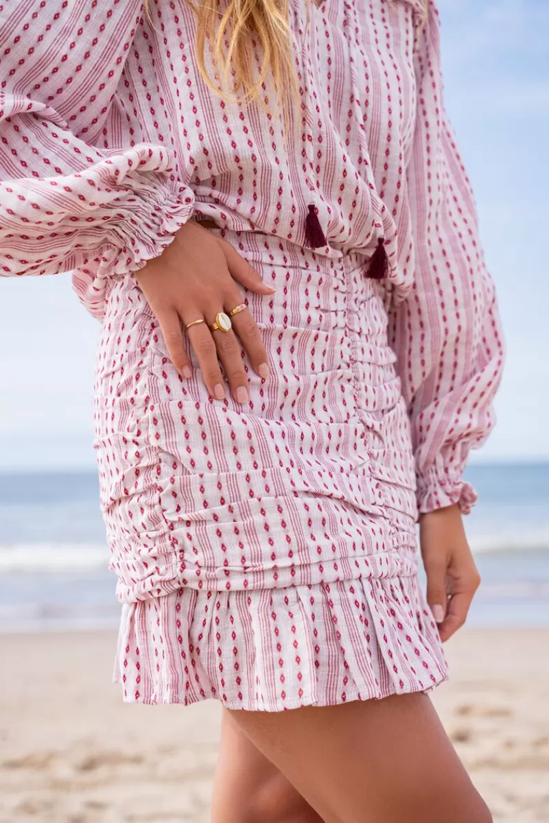 My Jewellery Jupe En Jacquard Rose, Blanche Et Rouge