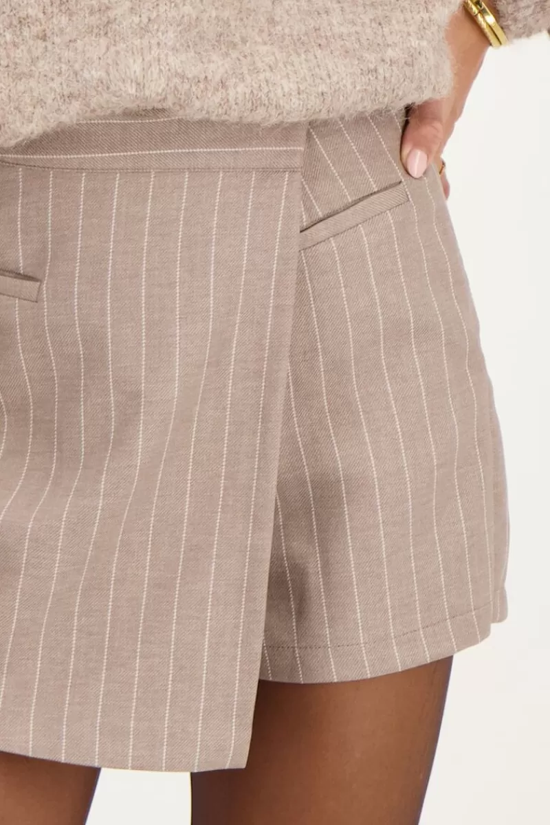 My Jewellery Jupe-short Beige à Fines Rayures