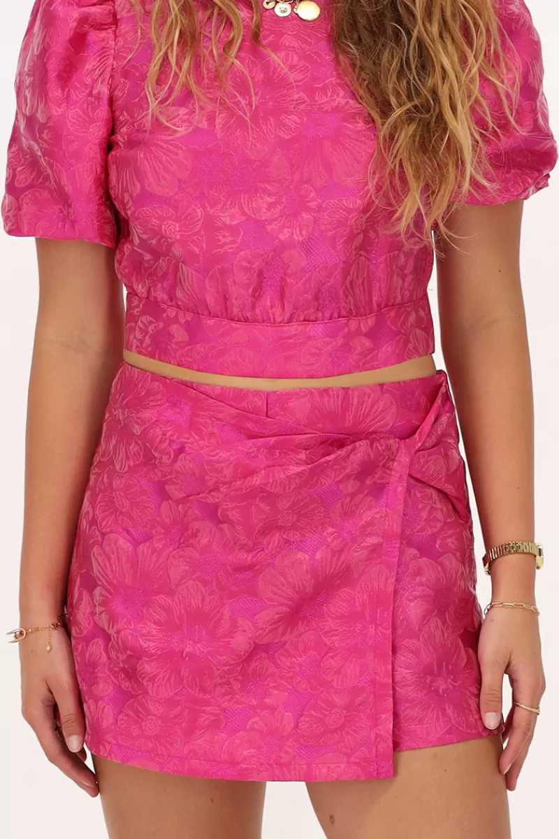 My Jewellery Jupe-short Portefeuille En Jacquard Rose