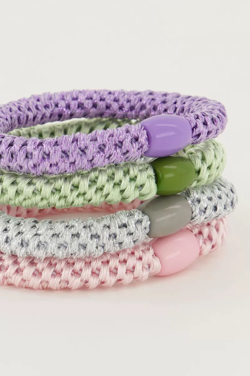 My Jewellery Lot De 4 élastiques Mauves Pour Cheveux
