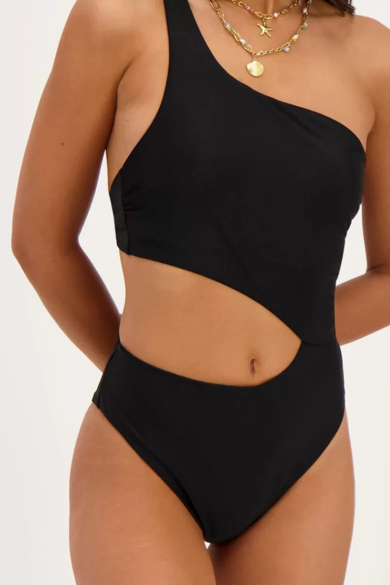 My Jewellery Maillot De Bain Noir à Une épaule
