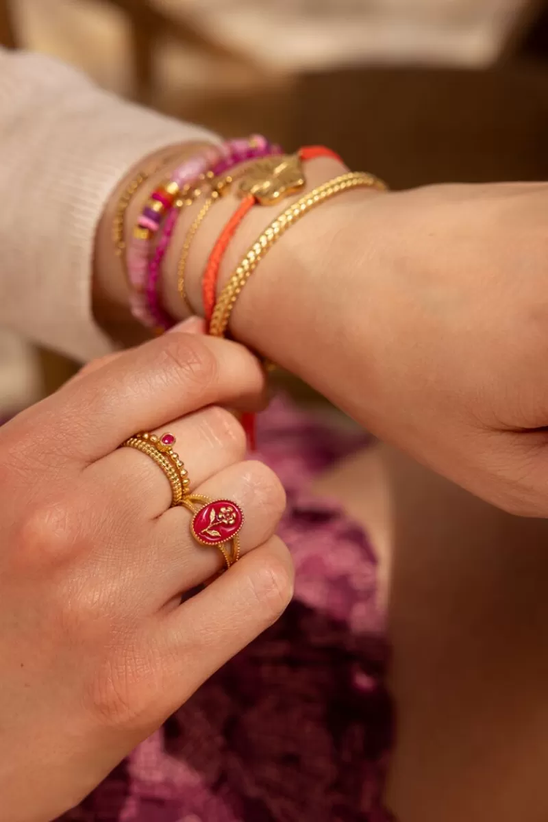 My Jewellery Maxi Bague Art Rose Avec Fleur
