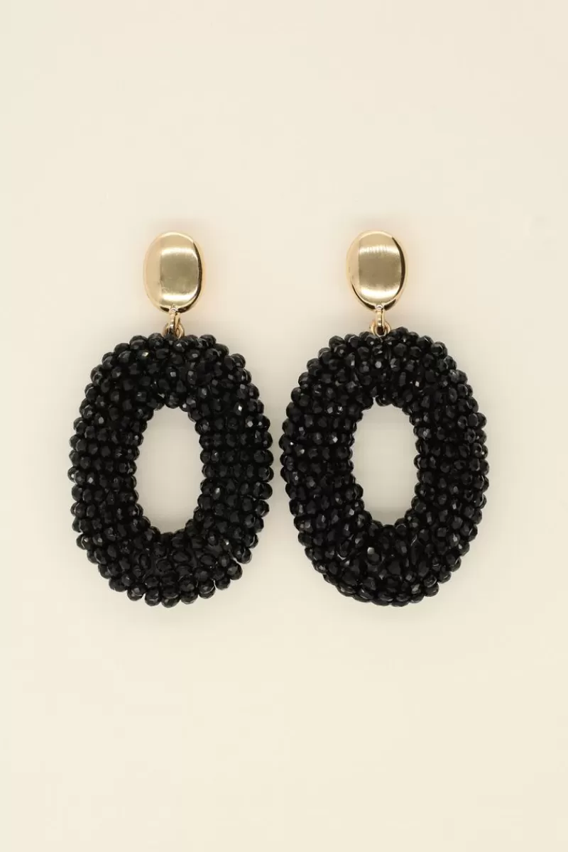 My Jewellery Maxi Boucles D’oreilles à Pierres Noires