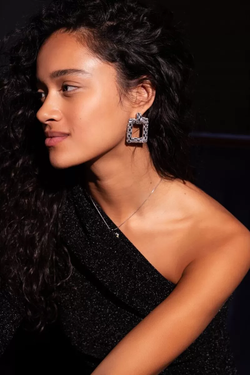 My Jewellery Maxi Boucles D'oreilles Carrées Argentées Universe