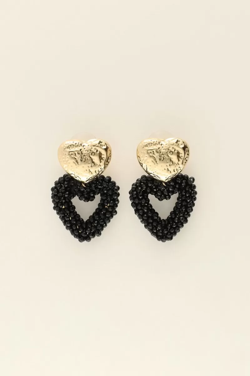 My Jewellery Maxi Boucles D’oreilles Coeur à Pierres Roses