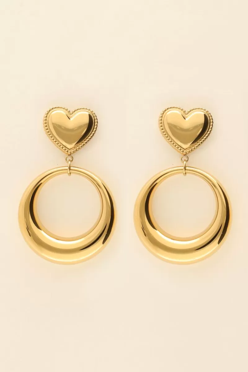 My Jewellery Maxi Boucles D'oreilles Coeur Et Anneau