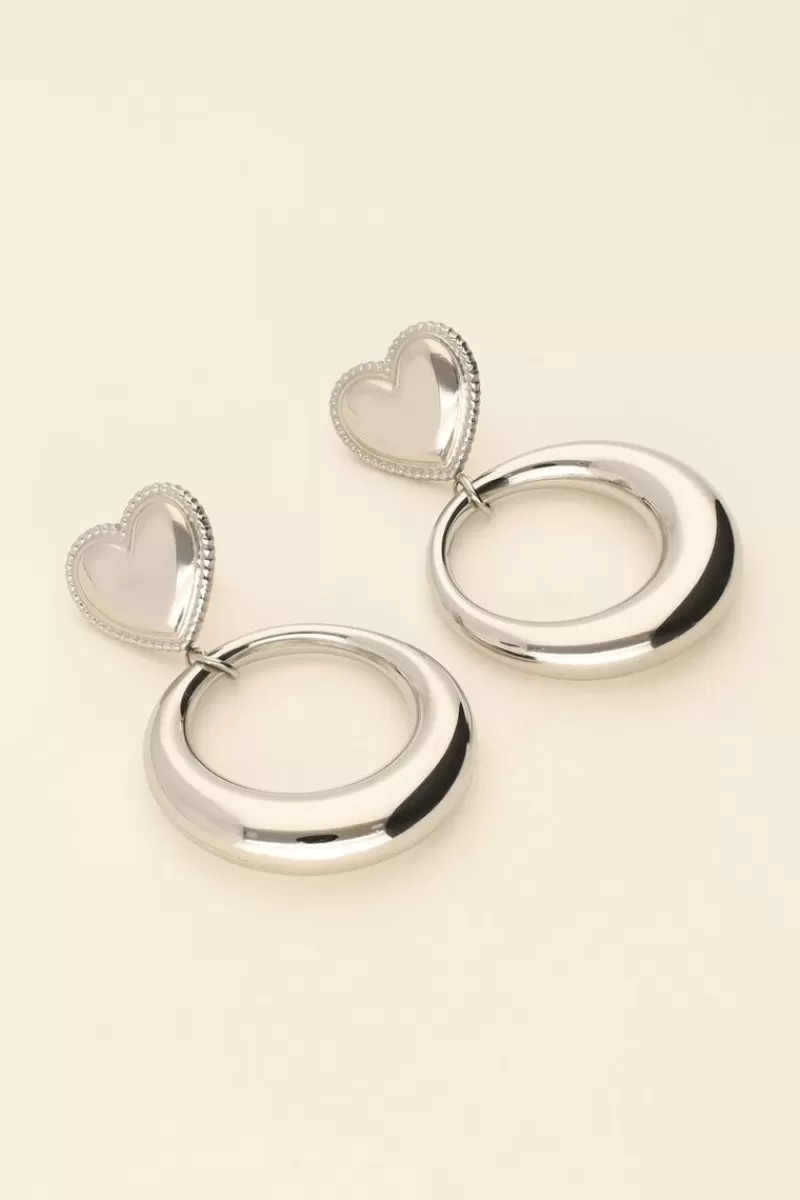 My Jewellery Maxi Boucles D'oreilles Coeur Et Anneau