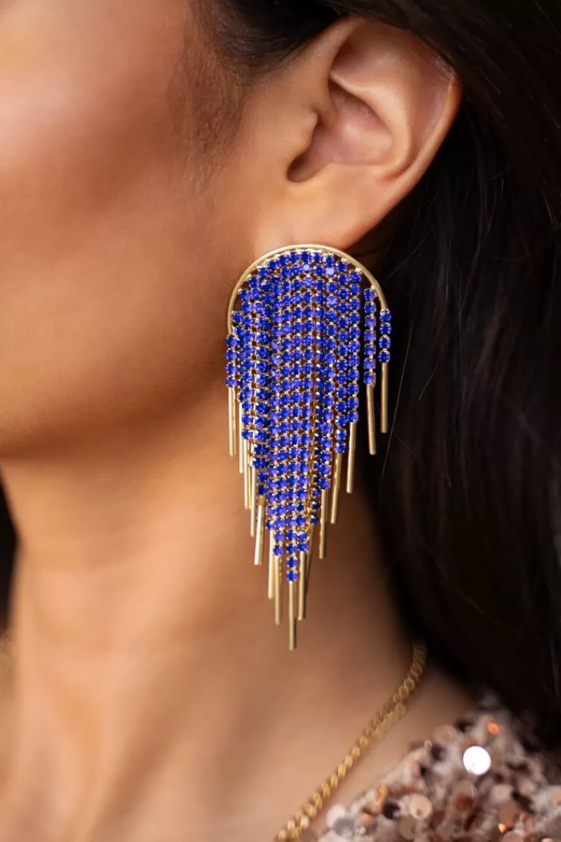 My Jewellery Maxi Boucles D'oreilles Strass Bleus Universe